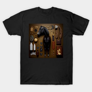 Horse: Knolling photography, ultra-sheep camera, collectibles T-Shirt